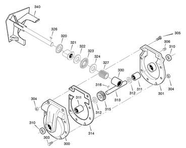 Gear Case Diagram and Parts List for 627108X4A 2005 Briggs and Stratton Snow Blower